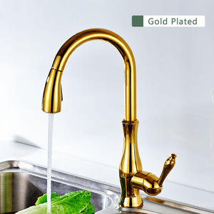 Современный золотой кухонный смеситель с одной ручкой - Product Image 2