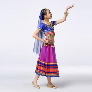 Ropa de baile para niños, traje de baile para niñas, conjunto de falda superior de danza del vientre para actuación de Halloween, venta al por mayor, nuevo diseño