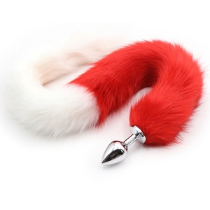 <span class=keywords><strong>De</strong></span> acero inoxidable multi Color <span class=keywords><strong>de</strong></span> pelo largo enchufe trasero Foxtail Anal juguete sexual juego (S/M/ l) - Product Image 3
