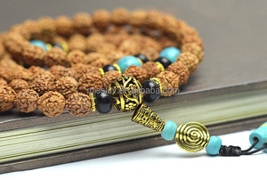 Bracelet de prière bouddhiste <span class=keywords><strong>tibétain</strong></span> et Bodhi, bijou de Vajra, avec perle turquoises, collier Mala, 108 - Product Image 2