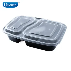 China suppliers black microwave disposable plastic packaging bento lunch food container