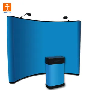 TJ Factory  8/10 Curved Tension Fabric Tube Display Slim Wave Model Including Canvas Bag for Trade Show Display