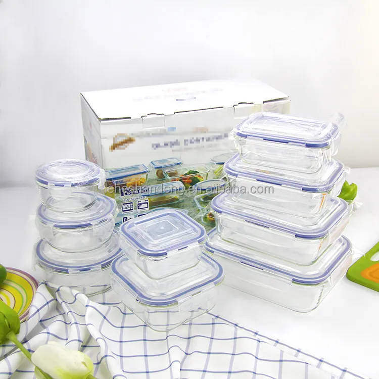 High borosilicate heat resistant glass storage food container
