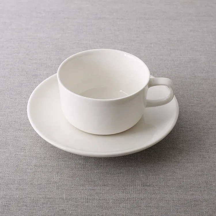 Taza de café china de hueso esmaltado blanco para hotel, platillo, precio barato, gran oferta