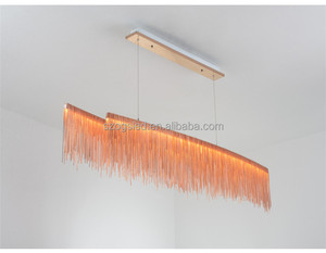 Lujo moderno tira larga cadena colgante lámpara colgante LED Rose/cromo araña cadena de <span class=keywords><strong>hotel</strong></span> - Product Image 6