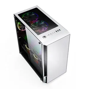 Caixa de computador personalizada micro-atx da cor branca