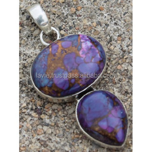 Colgante de piedras preciosas de Plata de Ley 925, piedras preciosas turquesas naturales, joyería colgante de diseñador hermoso, joyería de plata antigua - Product Image 1