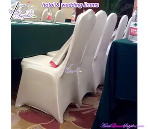 Blanc polyester pas cher lycra couverture de chaise de spandex de mariage décoration pour chaises de banquet