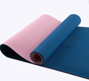 Tapete para fitness doméstico com estampa personalizada, equipamento de 2 camadas tpe yoga