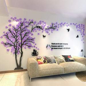 Adesivo Murale Decorativo 3D in Acrilico con <span class=keywords><strong>Uccelli</strong></span> su Albero, Decorazione Fai-da-Te per la Casa - Product Image 3