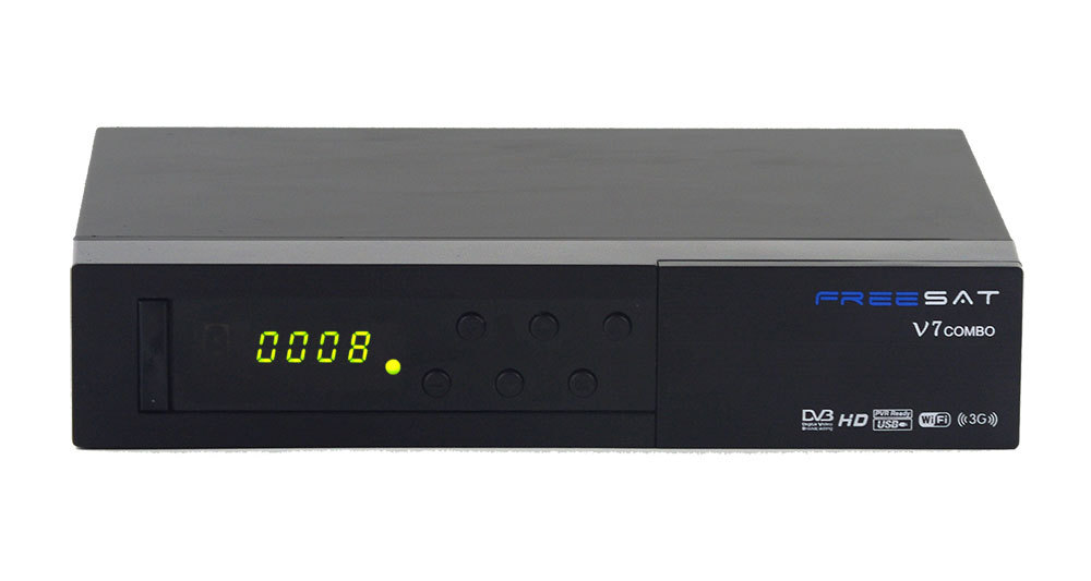 Freesat V7 Combo DVB-S2 + T2 tv digital satélite receptor soporte CCCAM Powervu y Youtube Youporn
