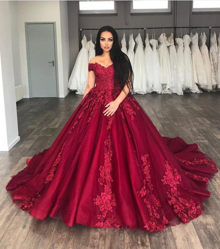 chinese dress ladies Burgundy Lace Tulle High Low Prom Dress Burgundy Bridesmaid Dress – shopluu main image 1