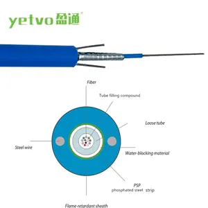 Blue PVC outer sheath anti rodent Flame-retardant MGXTWV/GYXTW mine fiber optic cable