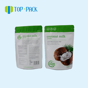 Sac d'emballage personnalisé en feuille de papier d'aluminium avec fermeture éclair debout pour poudre de lait de coco - Product Image 4