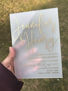 بطاقة قائمة Lucite أكريليك شفافة مخصصة من بلوري بلوري - Product Image 2