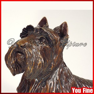 Belle statue de <span class=keywords><strong>chien</strong></span> en laiton de jardin aux cheveux longs Sculpture de <span class=keywords><strong>cairn</strong></span> terrier en bronze britannique - Product Image 5