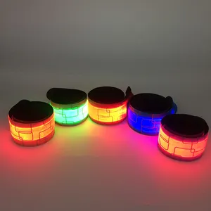 Hot Selling Reflective Slap Wristband Slap Bracelet With LED Lights for Rave Party and Concert etc Events