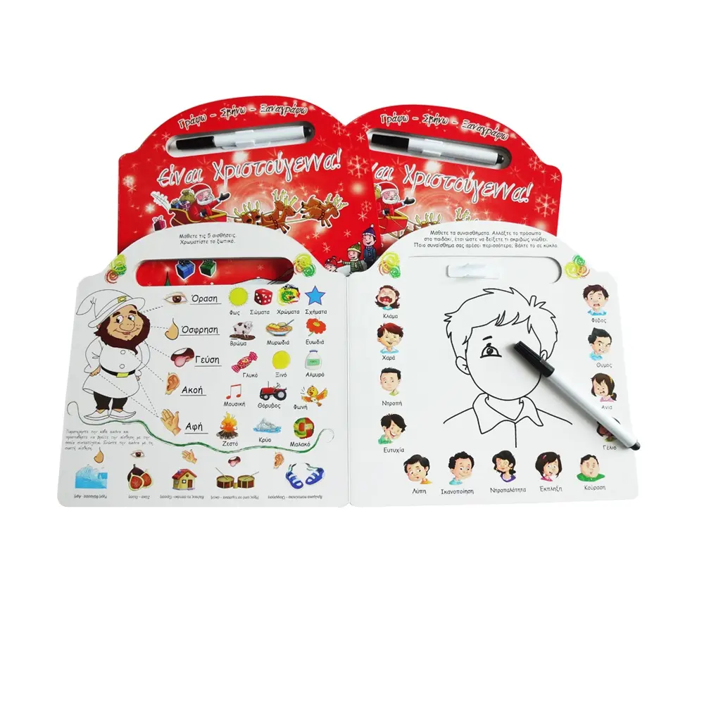 Children Wipe & Clean Blank Drawing Book with Marker Pen Professional Book Printing Service Manufacturer