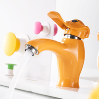FLG Nouveau Style Couleur Orange Enfant Serrure Bassin Robinet D'eau pour Toilettes Publiques, Aire De Jeux Pour Enfants, Toilettes