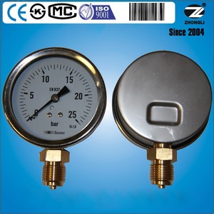 <span class=keywords><strong>40mm</strong></span> EN 837-1 vakum basınç göstergesi 0-25 bar yarım paslanmaz çelik manometre - Product Image 4