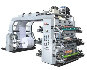 O preço de fábrica de 6 cores alta velocidade máquina de impressão flexográfica do filme plástico