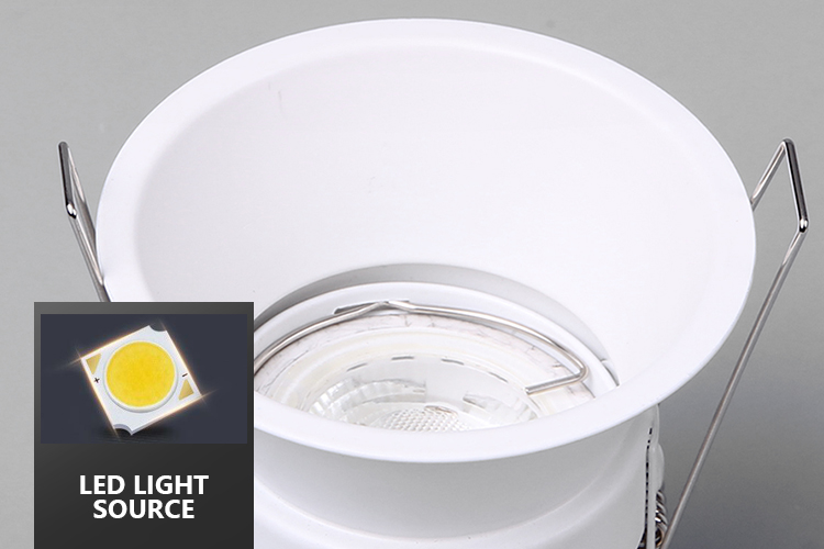 White Anti Glare Cob Recessed Downlight , Mr16 Bathroom Downlights