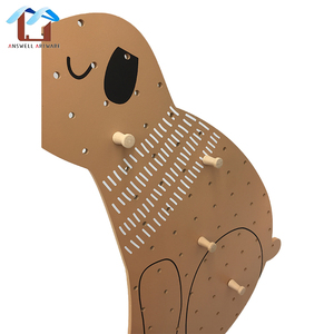 nouveau cadeau enfants <span class=keywords><strong>en</strong></span> <span class=keywords><strong>bois</strong></span> matériel de décoration de mur de dessin animé ours suspendus enfants naturels <span class=keywords><strong>bois</strong></span> patère panneau - Product Image 4