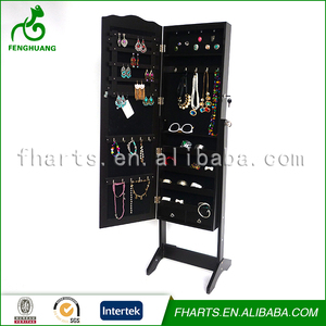Moderne Grand Noir Miroir De Plancher <span class=keywords><strong>Meuble</strong></span> De Rangement De Bijoux - Product Image 1