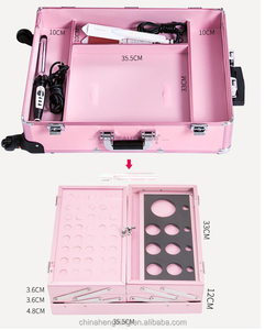 Multifunktion ale profession elle Make-up Studio Koffer Beauty Salon <span class=keywords><strong>LED</strong></span>-Leuchten Spiegel Kosmetik koffer mit einziehbaren Beinen - Product Image 4