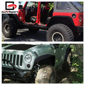 Pour Jeep Wrangler Élargisseurs d'ailes JK Plat Style Voiture Élargisseurs d'ailes En Acier Texturé Hors Route Large Corps Élargisseurs d'ailes - Product Image 5