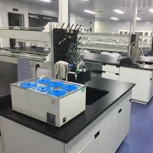 Commercial Lab Furniture All Steel Structure Cabinet Base and Physicochemical Board for Lab Working Island Bench