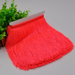 Bán buôn nhiều màu sắc 15cm Polyester lụa rìa cắt tỉa hai cách màu tua rìa cho các điệu múa ăn mặc rìa - Product Image 6