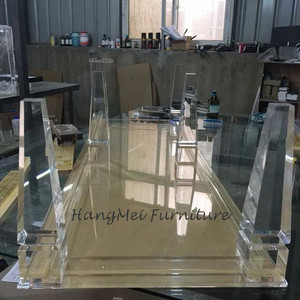 <span class=keywords><strong>Table</strong></span> à manger moderne extensible en acrylique transparent pour usage hôtelier <span class=keywords><strong>HM</strong></span>-T16 - Product Image 4