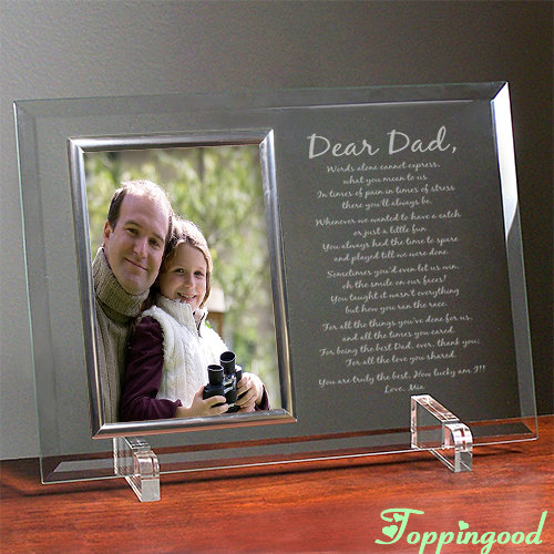 Папа и дочь фоторамка из стекла для подарка на День отца