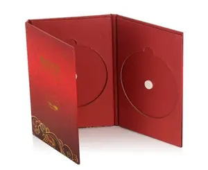 תקליטור DVD נייר תיבת מיכל אריזת cd תיבת סט
