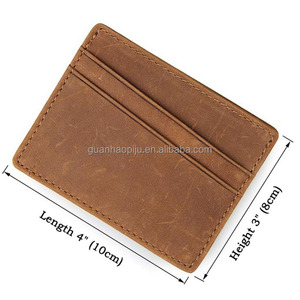 Brown Caballo Loco cuero de <span class=keywords><strong>vaca</strong></span> titular de <span class=keywords><strong>la</strong></span> tarjeta de crédito con RFID bloqueo - Product Image 6