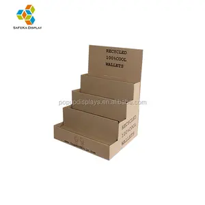 Flexo Printing Kraft Cardboard 4 Tingkatan Tampilan Berdiri Dompet Counter Stand