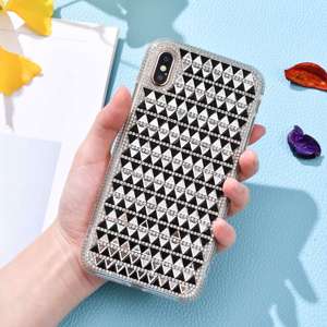 Llena de diamantes patrón de triángulo caso para <span class=keywords><strong>Iphone</strong></span> X XR de la PC + Tpu para <span class=keywords><strong>Iphone</strong></span> <span class=keywords><strong>XS</strong></span>. - Product Image 3