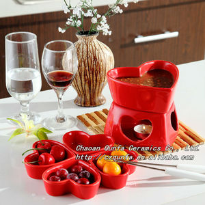 Ensemble de <span class=keywords><strong>fondue</strong></span> en céramique en forme de cœur, petit pot à <span class=keywords><strong>fondue</strong></span> pour la cuisine, pour en-cas, fromage, chocolat, prix d'usine, personnalisable et coloré - Product Image 2