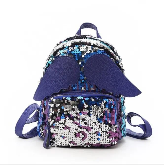 Göz kamaştırıcı pullu mini omuz sırt çantası melek kanatları parlak kızın okul çantaları sırt çantası