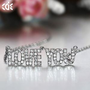 Mode de bijoux en argent Sterling <span class=keywords><strong>je</strong></span> <span class=keywords><strong>te</strong></span> aime lune et retour collier pendentif pour cadeau du jour de Valentine - Product Image 3