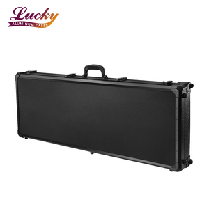 Funda de aluminio duro grande, estuche de transporte de engranaje cargado de hasta 50 pulgadas, color negro - Product Image 2