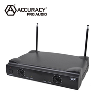 Precisión Pro Audio MA-V338 VHF los mejores micrófonos inalámbricos profesionales Karaoke micrófono de mano micrófono portátil de plástico Ce