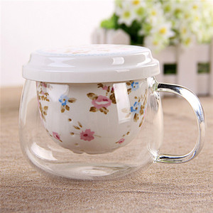 Taza de té de vasos dobles de moda de alta calidad con aislamiento de mango - Product Image 2