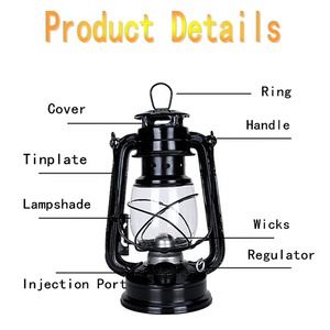 Đèn Dầu Hỏa Cổ Điển Hoài Cổ Đèn Dầu Hỏa Có Thể Điều Chỉnh Độ Sáng 235 <span class=keywords><strong>LED</strong></span> 6 Màu Đèn Cầm Tay Bấc Đèn Paraffin - Product Image 2