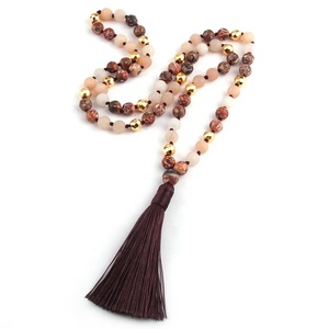 Pietra Naturale di modo Del Leopardo Della Banda perline Annodato Lunga Collana Della Nappa - Product Image 2