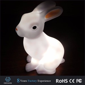 Hot producto Eco-friendly luz <span class=keywords><strong>de</strong></span> noche <span class=keywords><strong>de</strong></span> PVC para niños conejo 3D lámpara - Product Image 5
