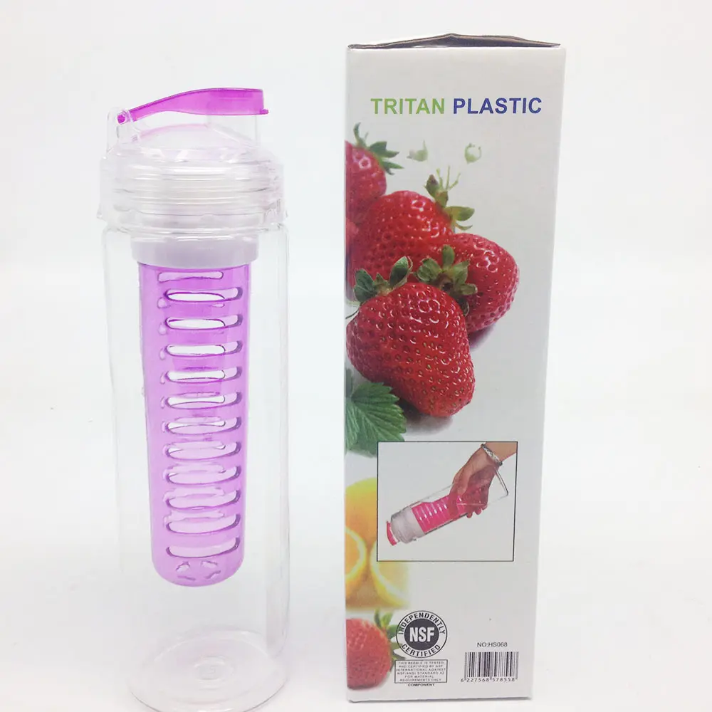 Tritan Infusie Bpa Gratis Detox Drinken Sap Fles, Food Grade Sport Tritan Fles Ingebouwde Fruit Zetgroep, bpa Gratis Tritan Fles