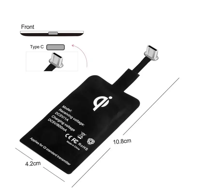 for Letv type C fast wireless charger receiver film 1000Mah QI wireless charging receiver for Smart phone