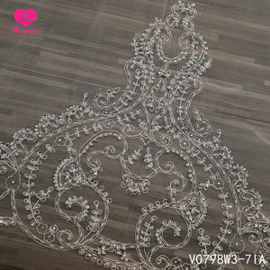 V0798W3-7IA कैथेड्रल लंबाई भारी बेडेड ब्राइडल घूंघट विलासिता - Product Image 5